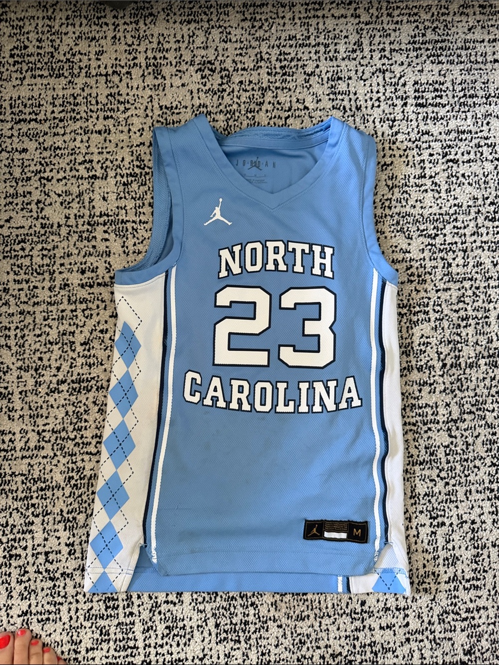 Jordan North Carolina Sky Blue & White #23 Basketball Jersey